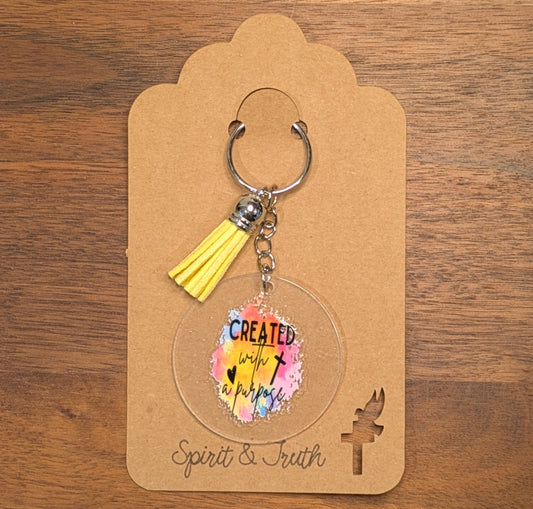 Created With A Purpose Acrylic Keychain