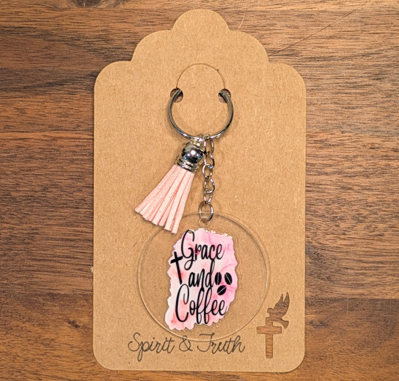 Grace and Coffee Acrylic Keychain
