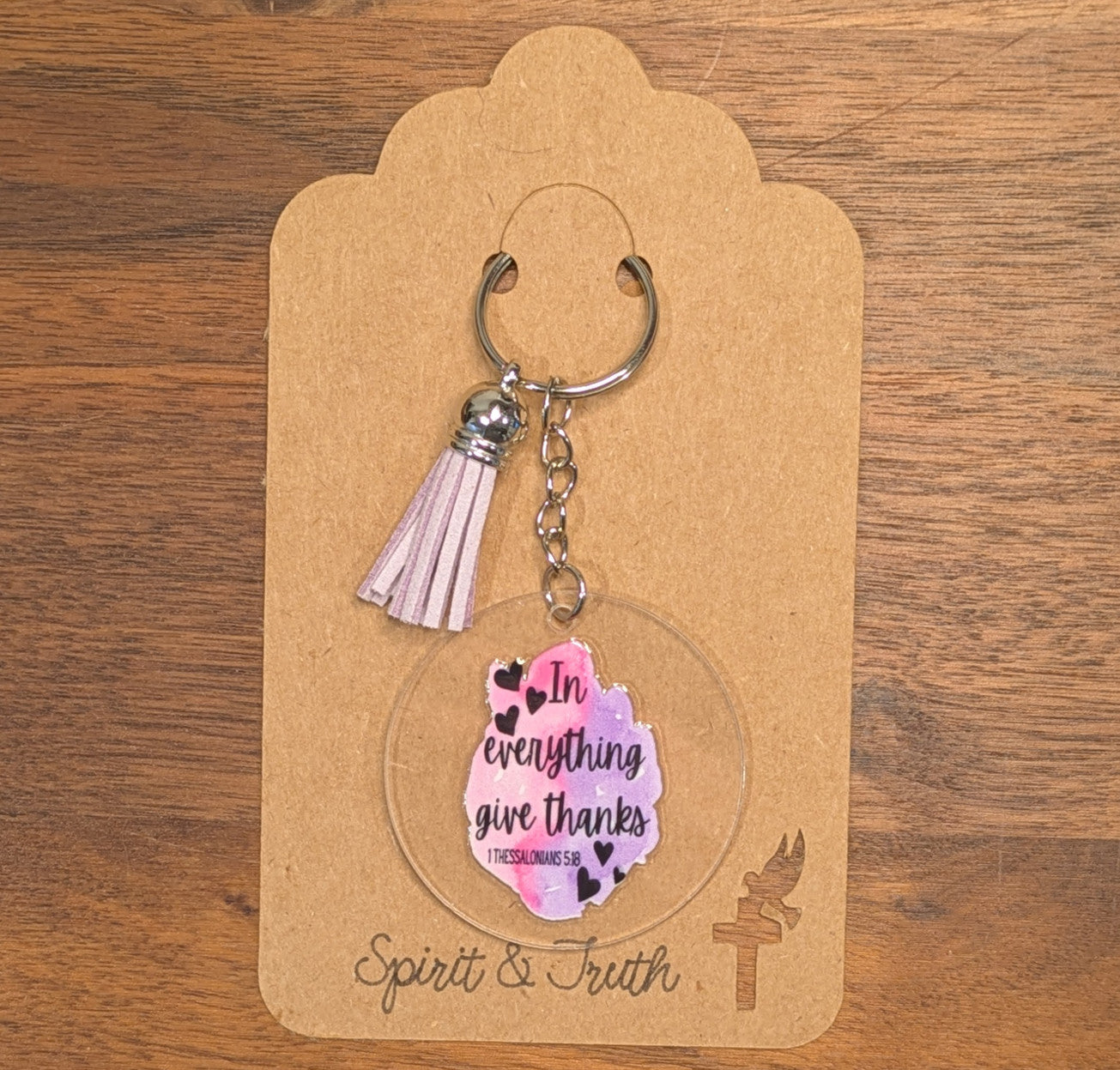 In Everything Give Thanks Acrylic Keychain