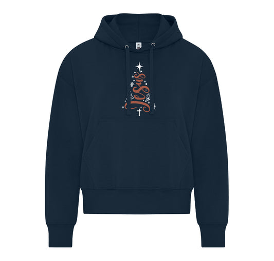 Jesus Christmas Tree Ladies Hoodie