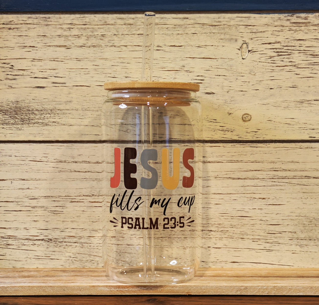 Jesus Fills My Cup 16 oz. Drinking Glass