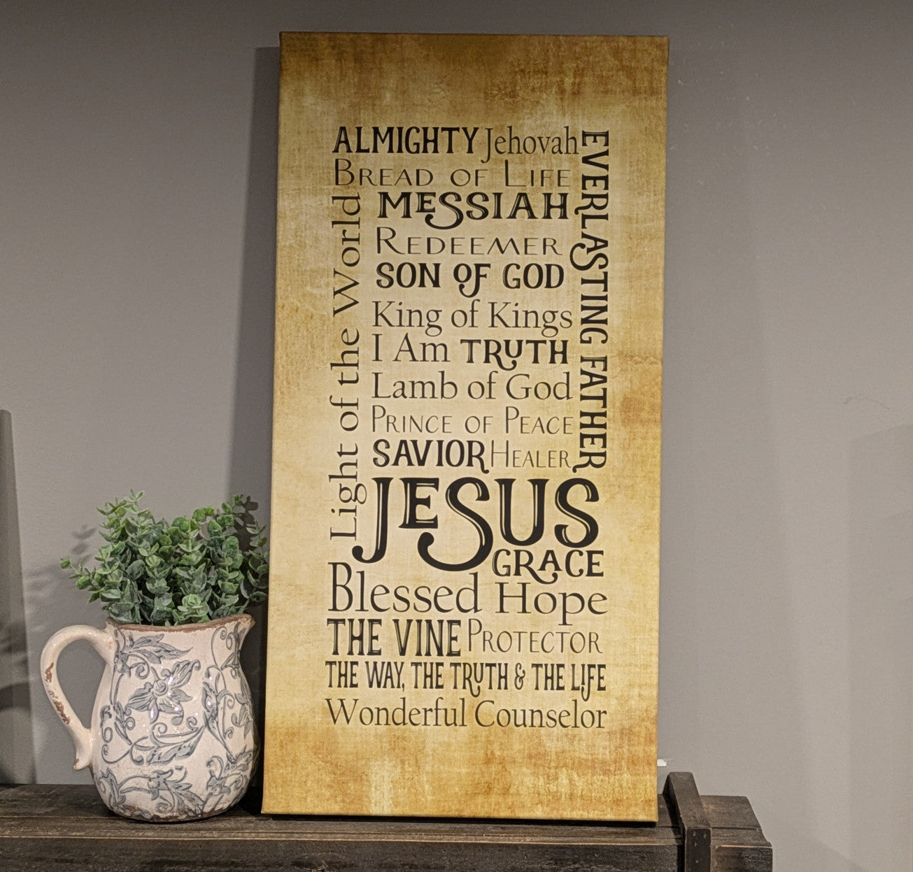 Names of Jesus 12" x 24" Canvas Decor