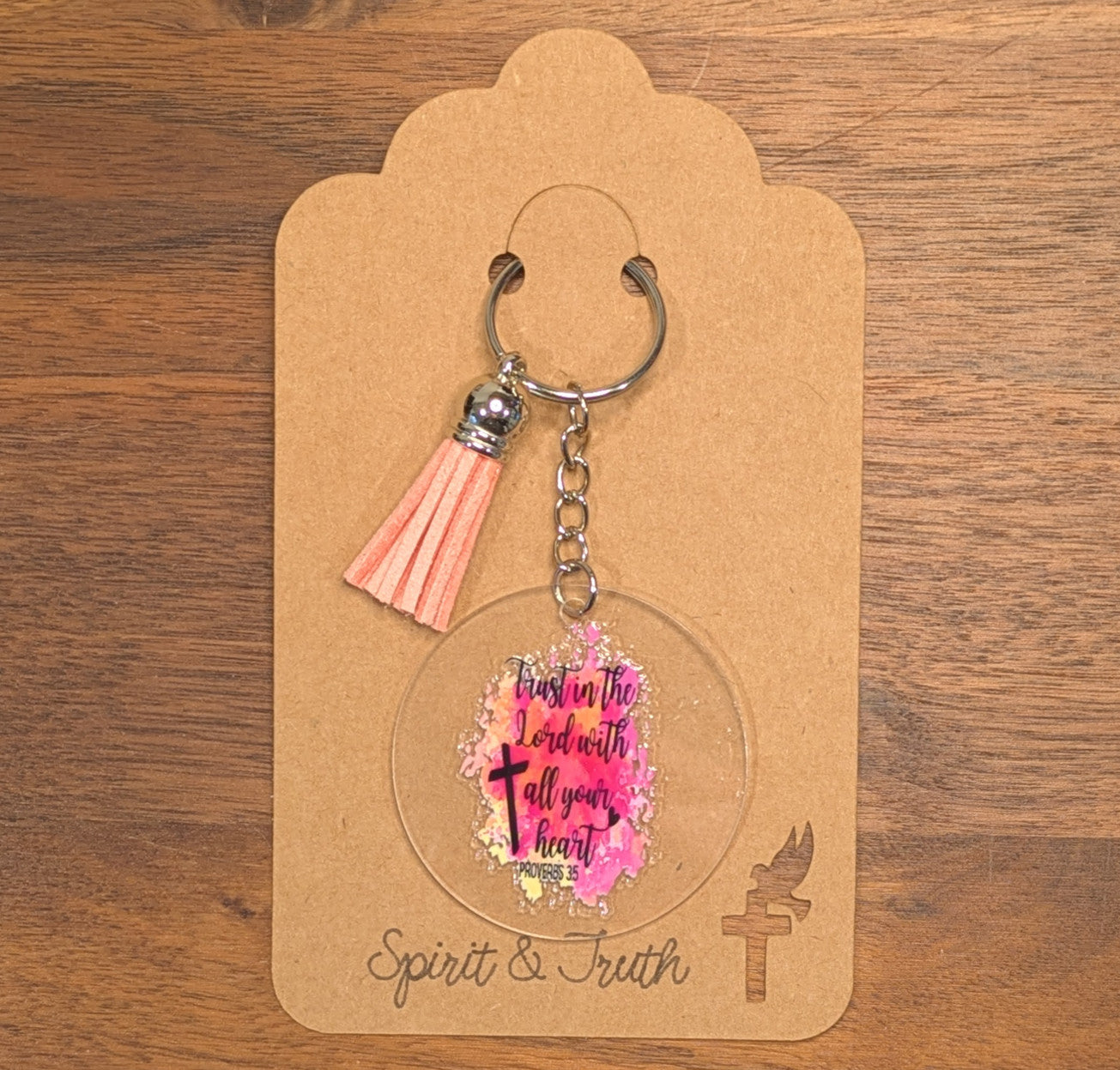 Trust In The Lord With All Your Heart Acrylic Keychain
