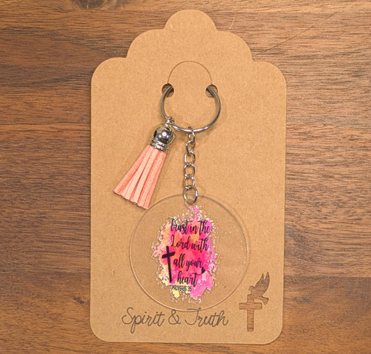 Trust In The Lord With All Your Heart Acrylic Keychain